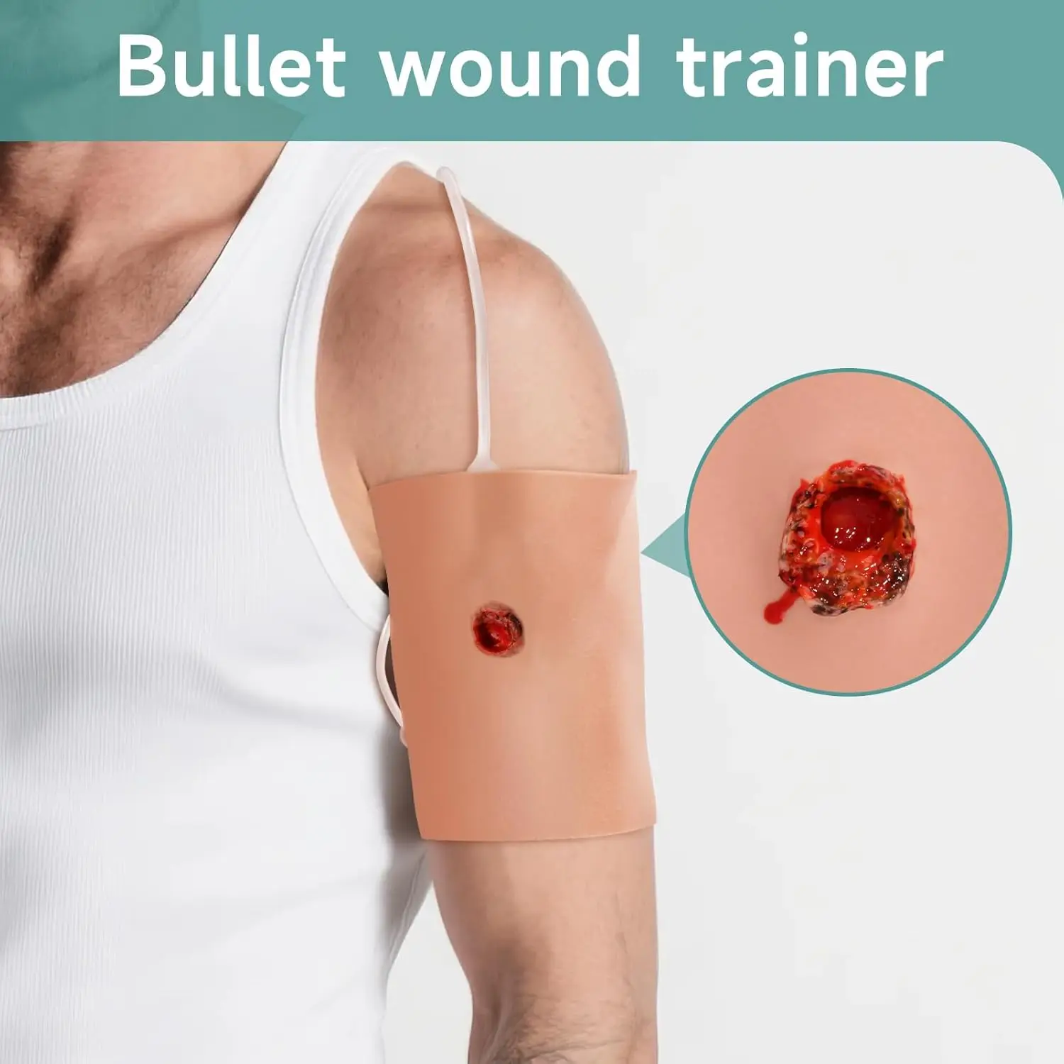 Wearable Bullet Wound Sleeve Trainer Model Kit Wound Packing Stop The Bleeding hemostasis Training for Medical Student Education