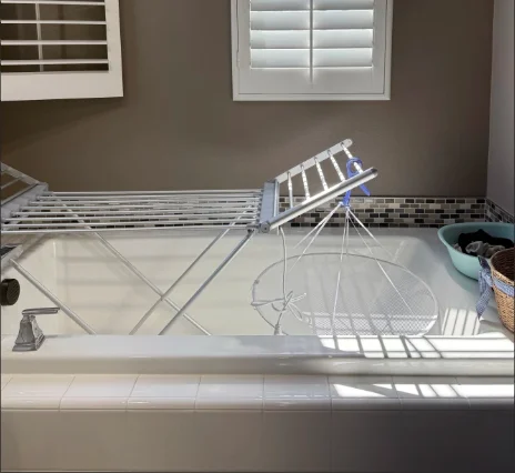 Electric Heated Folding Drying Rack for Rainy Season, Aluminum Alloy Constant Temperature Quiet Clothes Dryer for Indoor Use