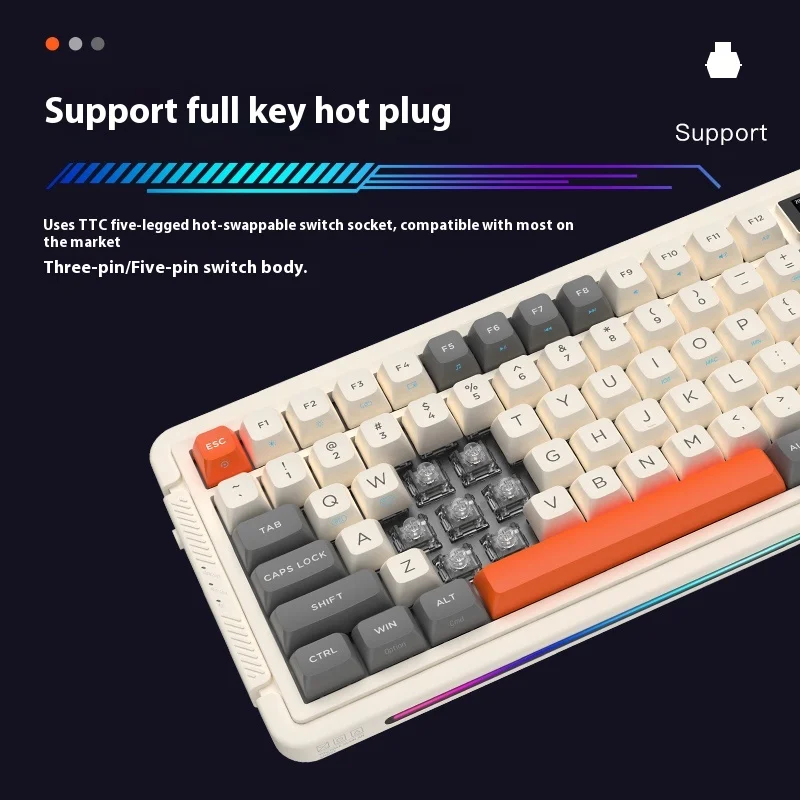 Yufu XL98/75 the third mock examination mechanical keyboard Bluetooth wireless mute axis E-sports game customization