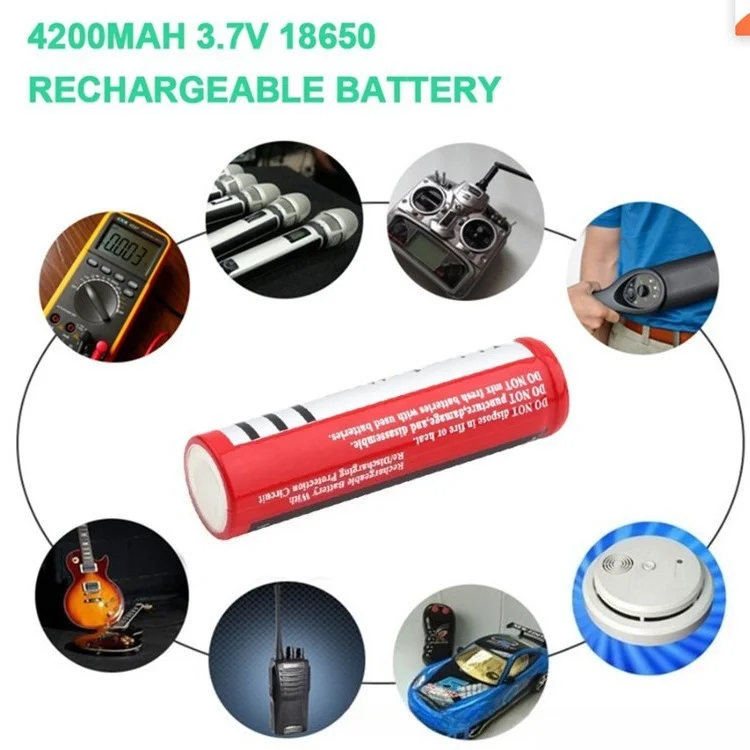 Batterie Lithium-ion Rechargeable 4800mAh 18650, 3.7V, avec pointe supérieure, cellule d'alimentation haute capacité pour lampe frontale/Vape/jouets, 6 pièces