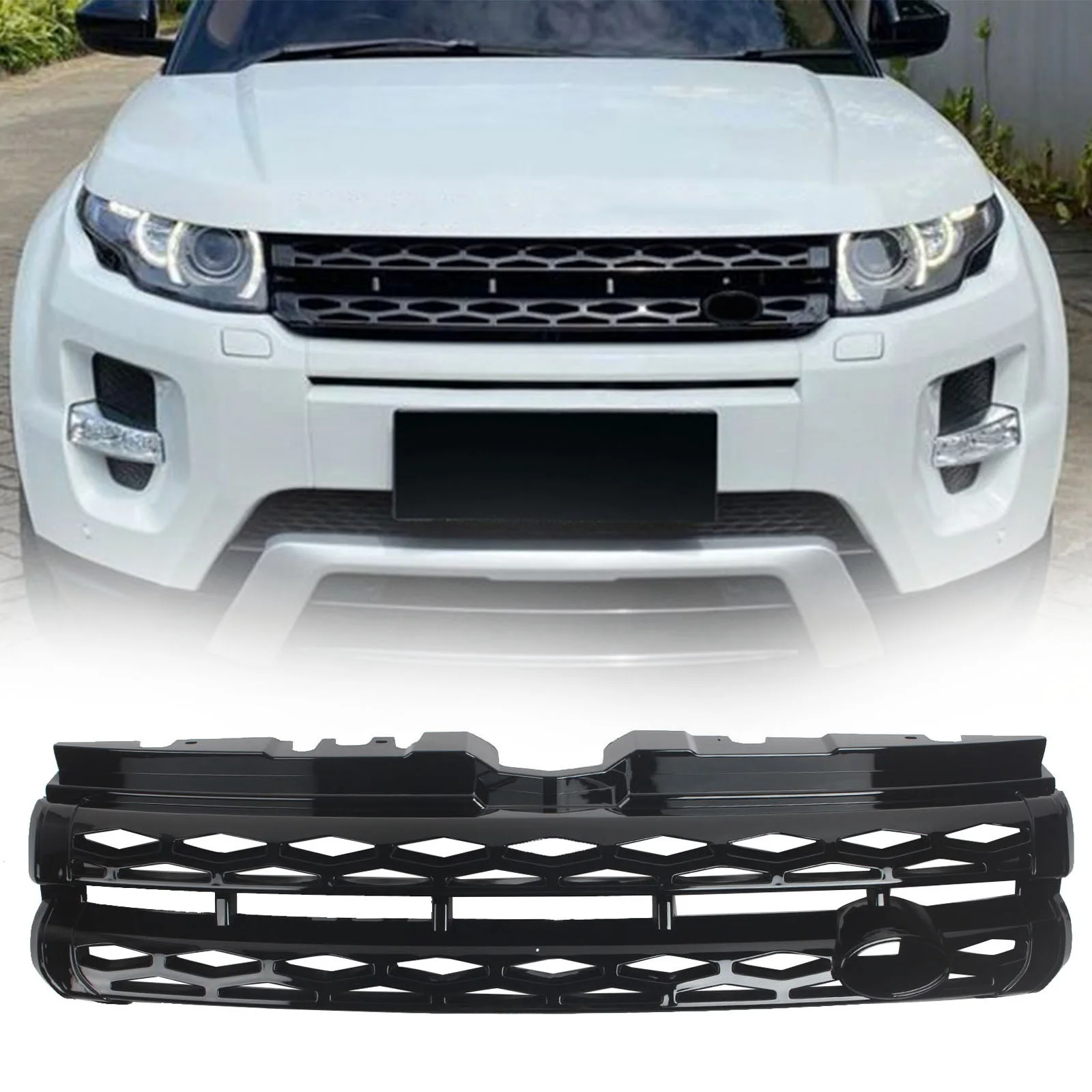 

Car Grille Grill For Land Rover Range Rover Evoque 2012-2017 LR044694 Glossy Black Racing Grills For Range Rover Accessories