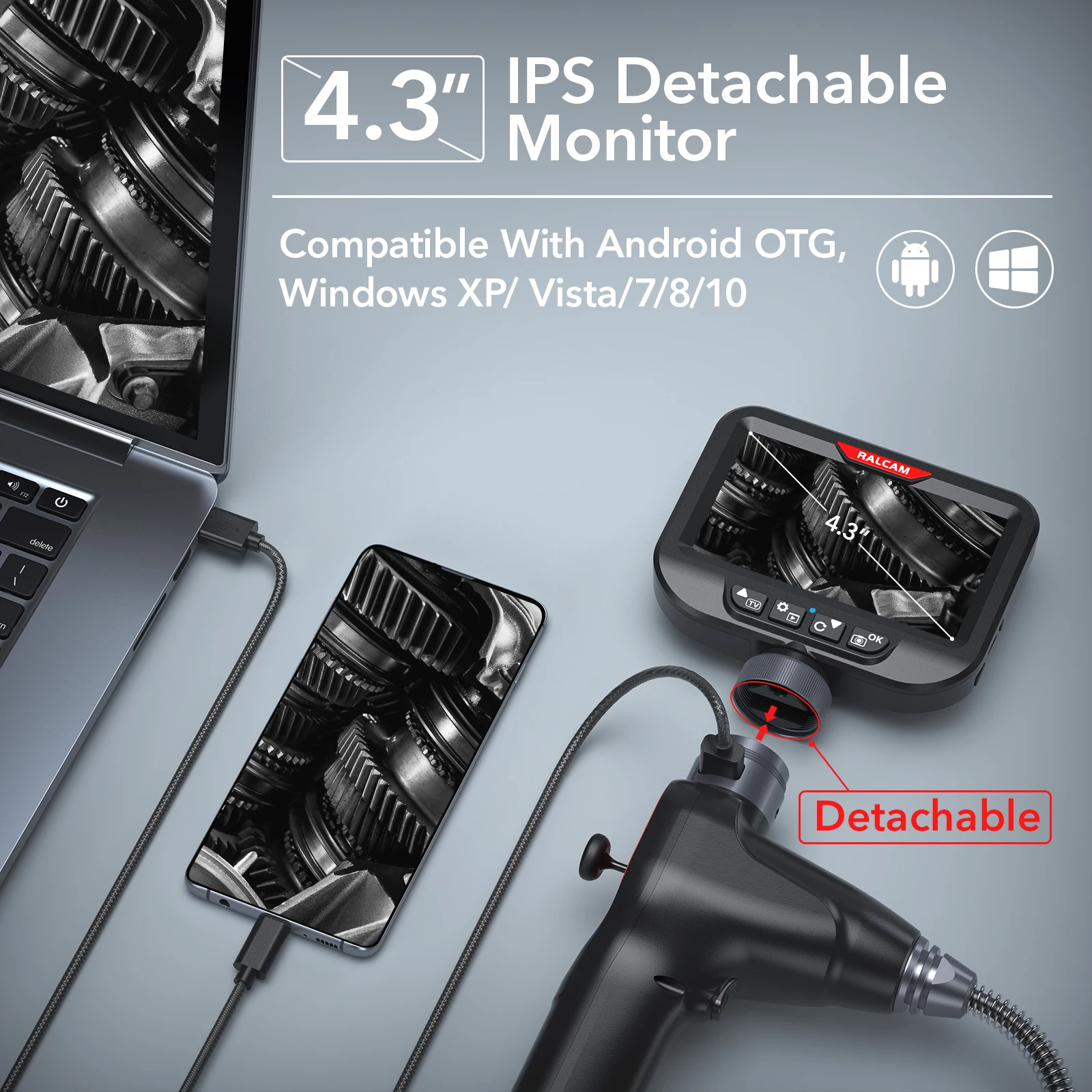 F606B Adjustable 6mm Endoscope 4 Way Articulating Industrial Borescope Inspection Camera Flexible Endoscope Market