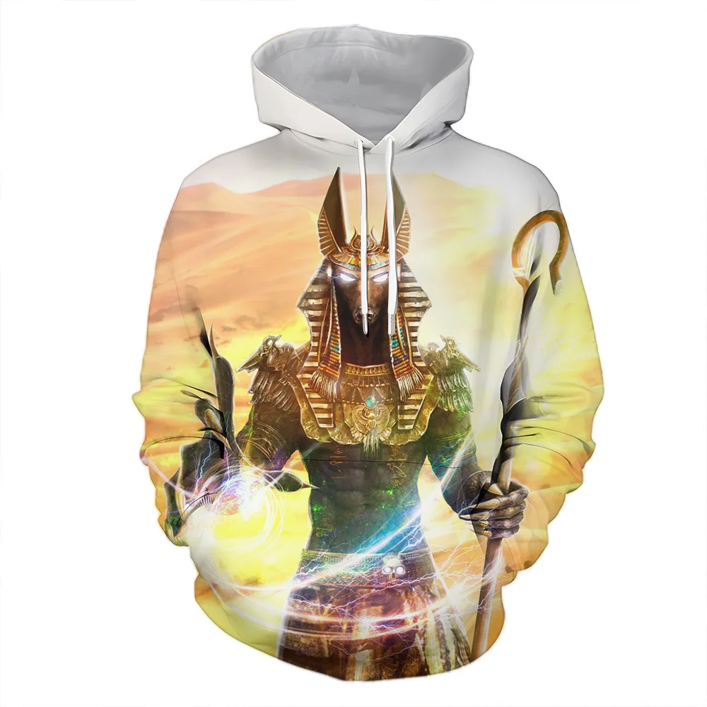 Ancient Egyptian Pharaoh 3D Print Hoodie Men Women Casual Oversized Pullovers Y2k Harajuku Hooded Sweatshirts Tops Kids Clothing
