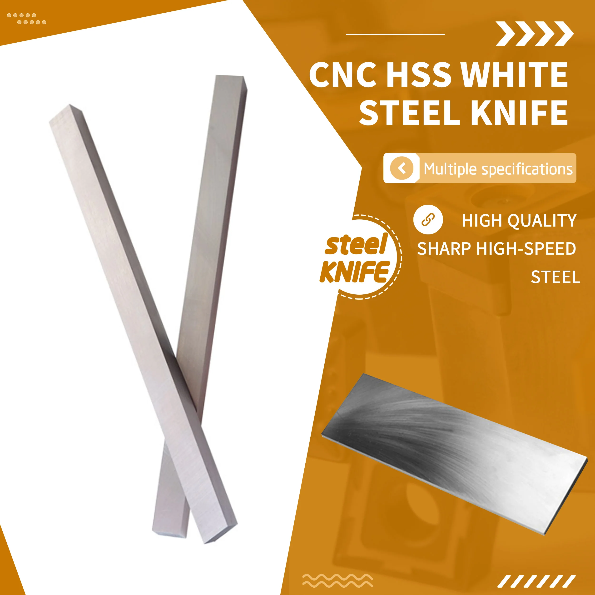 HSS White Steel Knife Length 200mm White Steel Bar Knife Embryo 4/5/6/7/8/10/12/14/16 Arbitrarily Machining Various Knive Tool