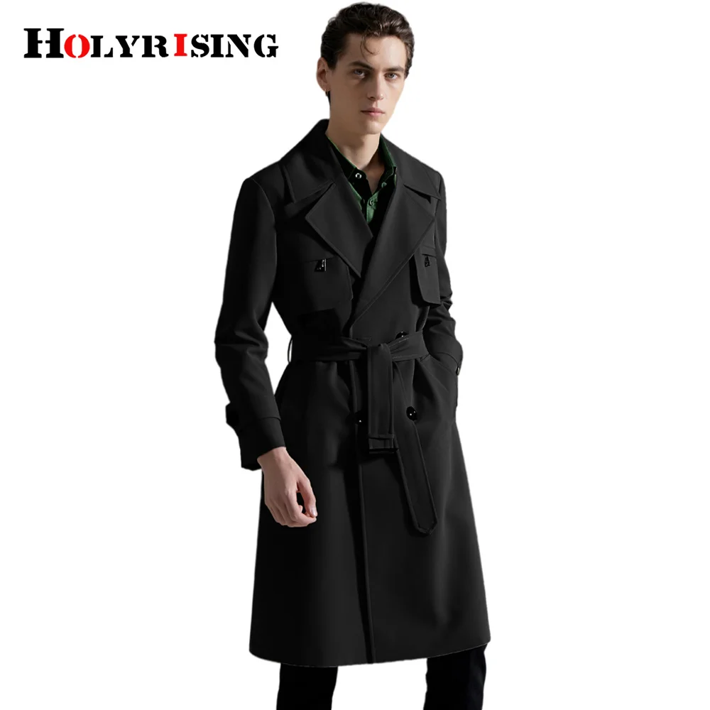 

Мужское двубортное пальто с поясом, классическое Свободное пальто-Тренч с карманами, ветрозащитная одежда размера 6xl на осень и зиму, 19771