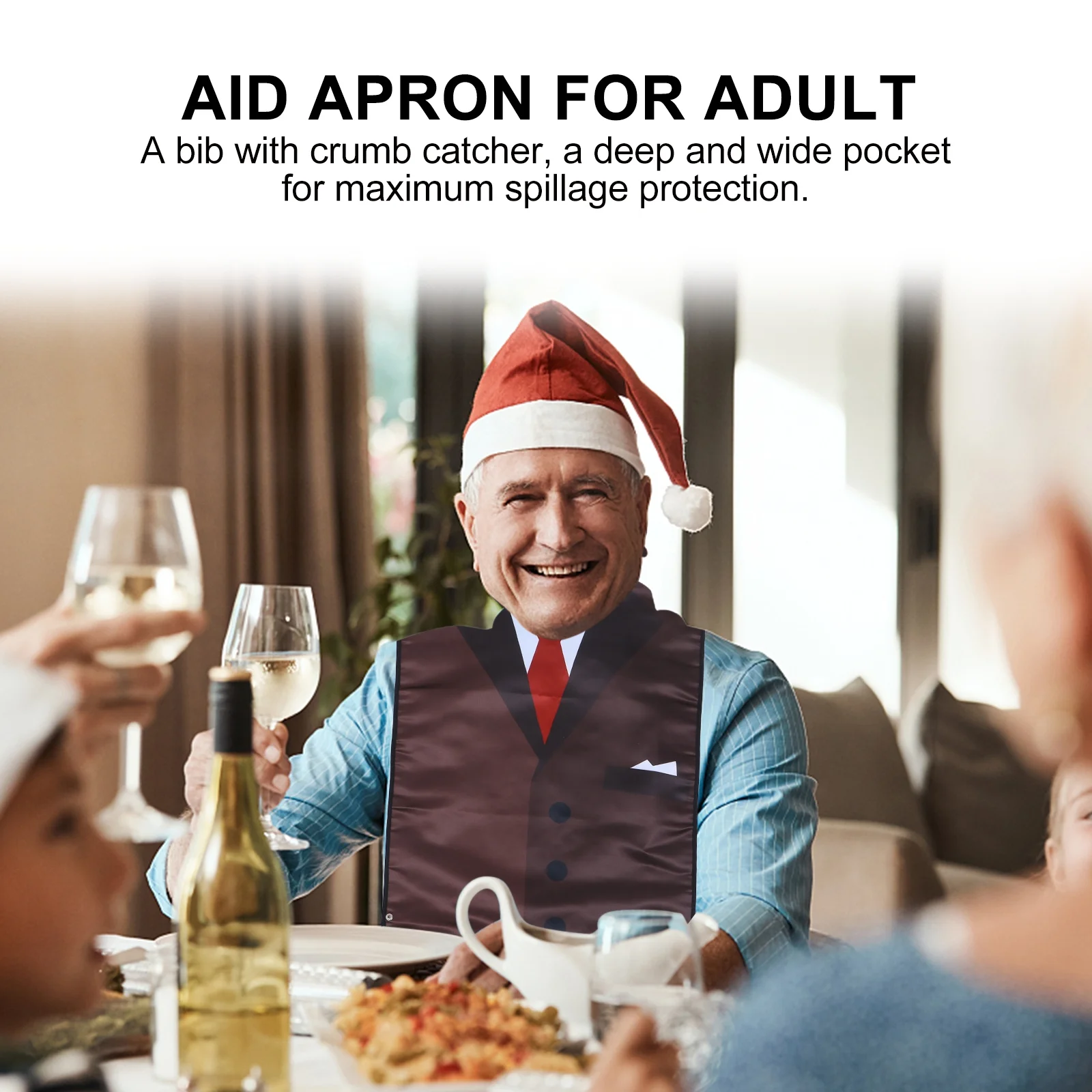 

Водонепроницаемый нагрудник для взрослых, двухслойный, с защитой от проливания, для пожилых людей, для приема пищи