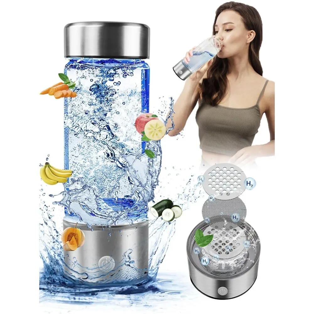 Portable Hydrogen Water Ionizer Machine,Rechargeable Hydrogen Water Bottle Generator with Pem SPE Technology Hydrogen Water Cup