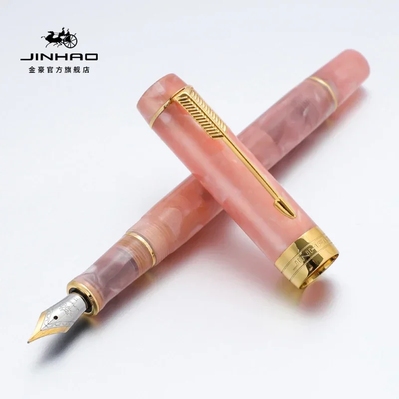 JINHAO 100 Mini Wooden / Resin Fountain Pen Centennial Golden Clip Fine Nib Writing Ink Pen School Office Supplies Stationery