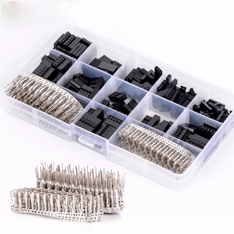 620pcs 2.54mmDupont Wire Jumper Pin Header Connector Housing Kit Male Crimp s+Female   Terminal Pitch with Box