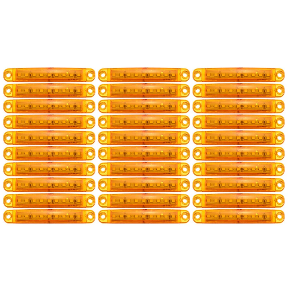 

30Pcs 12V-24V 9 LED Car Side Marker Indicator Lights Clearance Lamp for Auto Bus Truck Lorry Boat Amber