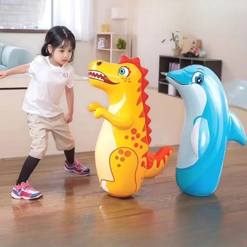 Inflatable Tumbler Large Dinosaur Dolphin Toys Children Decompression Exercise Puzzle Fitness Toys Net Red Boxing Gifts Funny