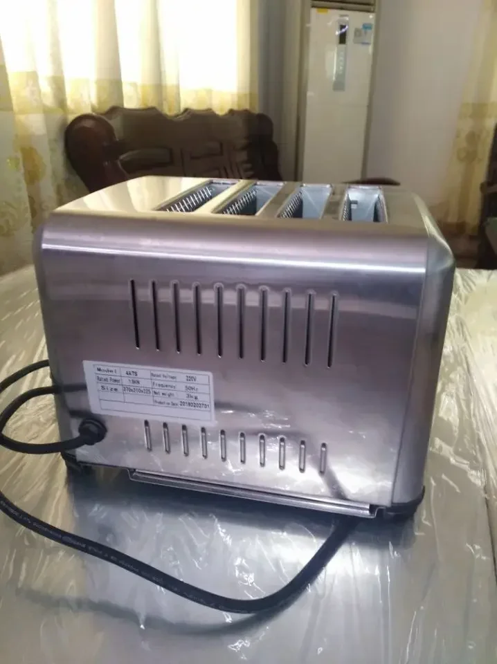 

Электрический тостер для хлеба на 4 ломтика из нержавеющей стали 2026