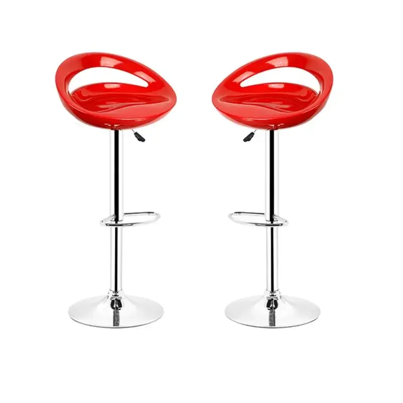 Ajustável Gás Lift Bar Chair, Assento de plástico ABS, Modern Living Room Cadeiras, Mobiliário de Bar, Verde, 2Pcs, Par