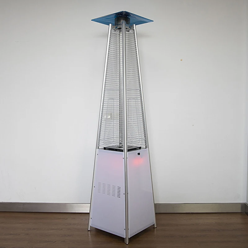 Remote Control LED Tower Type Gas Heater Max13KW Supermarket/ Garden Use Gas Type Glass Tube Pyramid Patio Heater