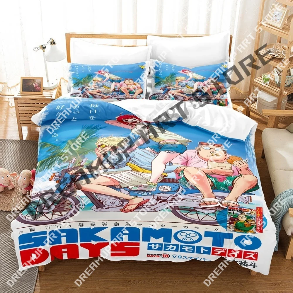 

3D Print Sakamoto Days Anime Bedding Set Twin Queen King Full Size Duvet Cover Pillowcase Bed boys girls Adult Home Textiles