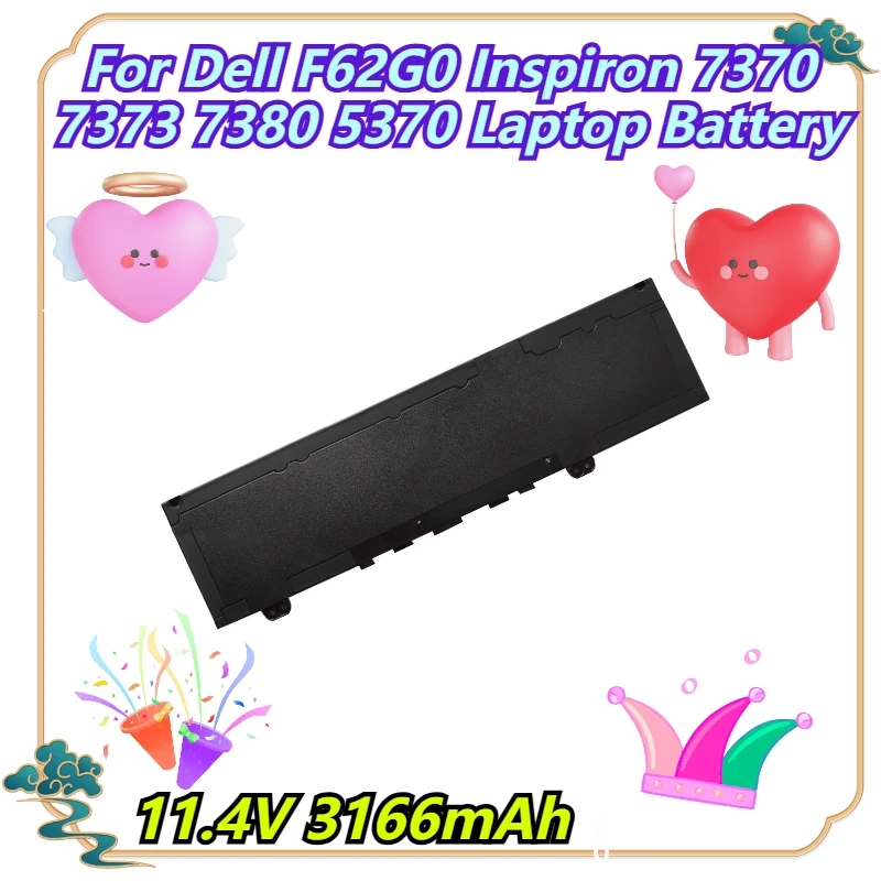 

11,4 В, 3166 мАч для Dell F62G0 Inspiron 7370 7373 7380 5370, аккумулятор для ноутбука