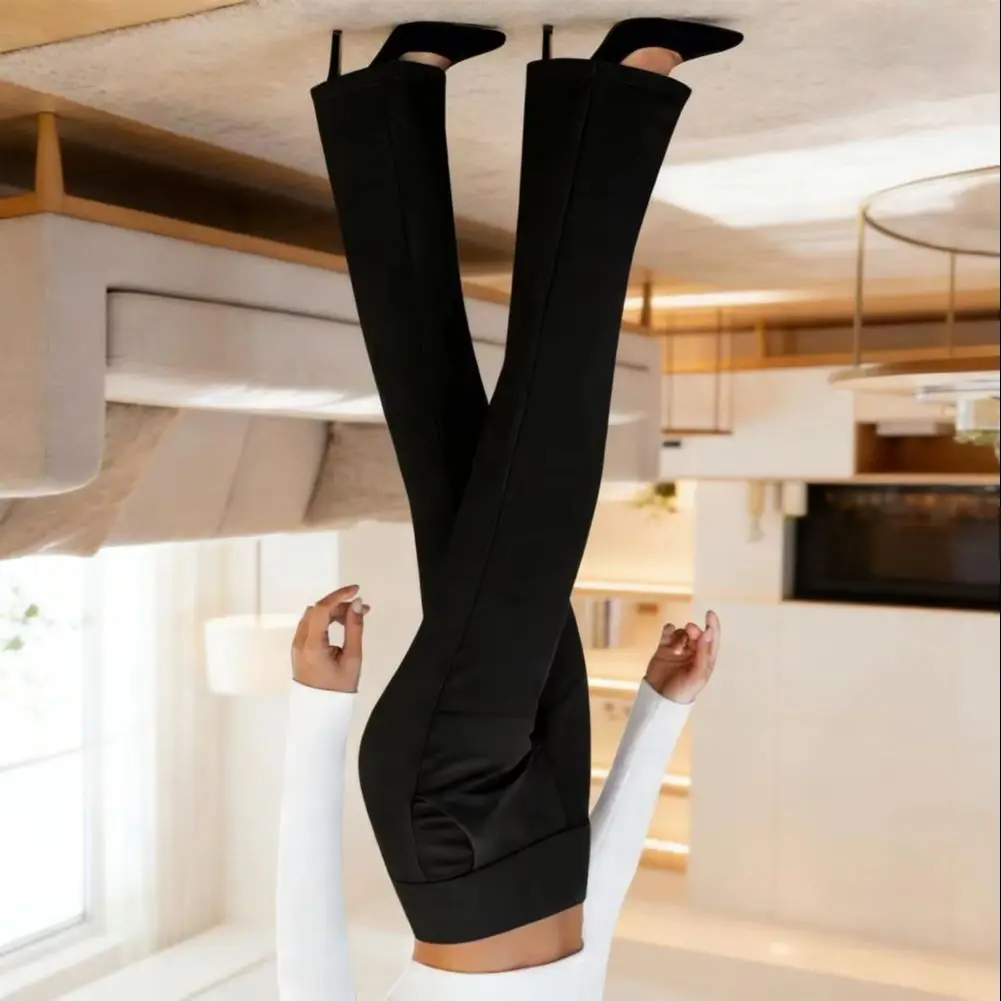 

Comfortable Women Trousers Smooth Texture Women Pants Women High Waist Flared Trousers with Pockets Stretchy Wide Leg Dress