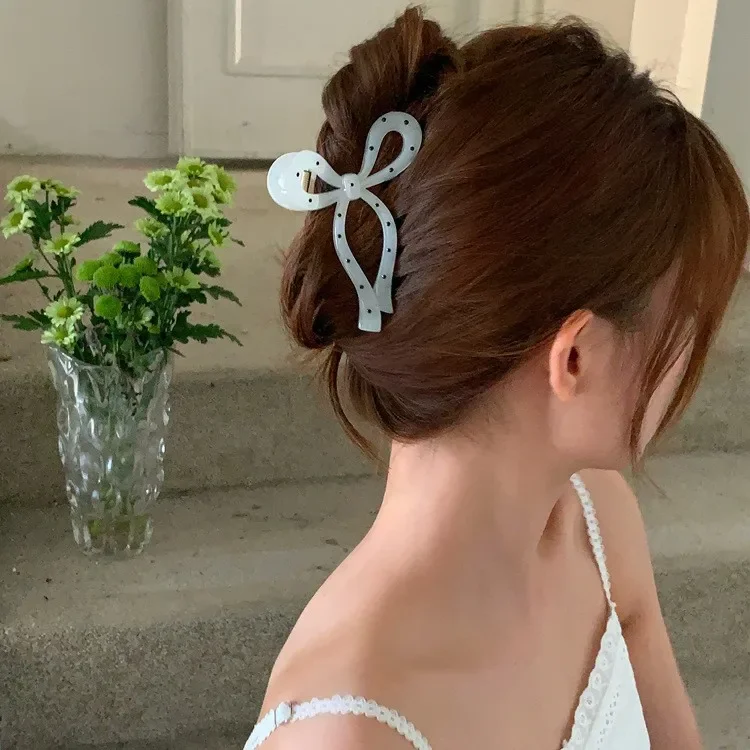 1/2 قطعة/المجموعة/مجموعة مشابك شعر كبيرة على شكل فيونكة حلوة أنيقة للنساء، للاستخدام اليومي للنساء، عيد الحب