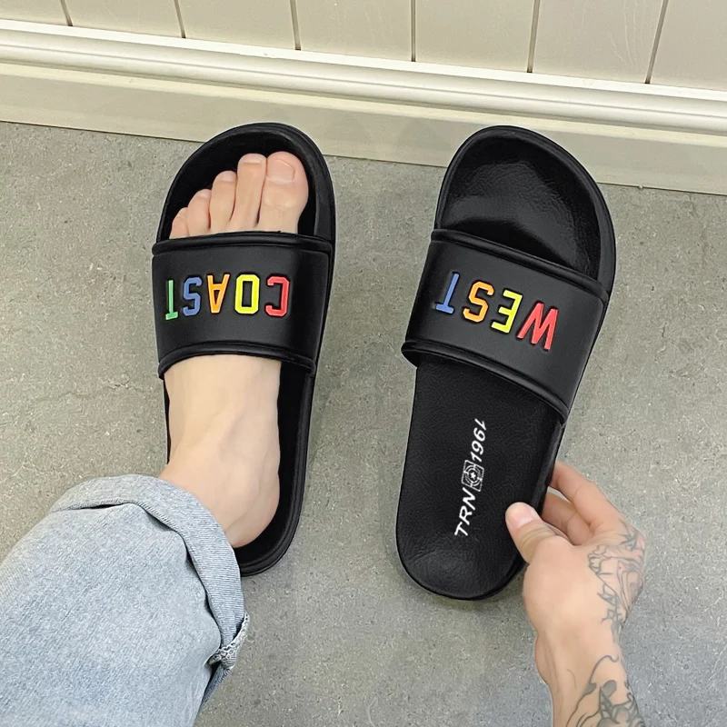 Men\'s Dinosaur Slides Breathable Cool Beach Sandals Men Slippers Lightweight Bone White Plus Size 39-46 Summer Fashion Trends