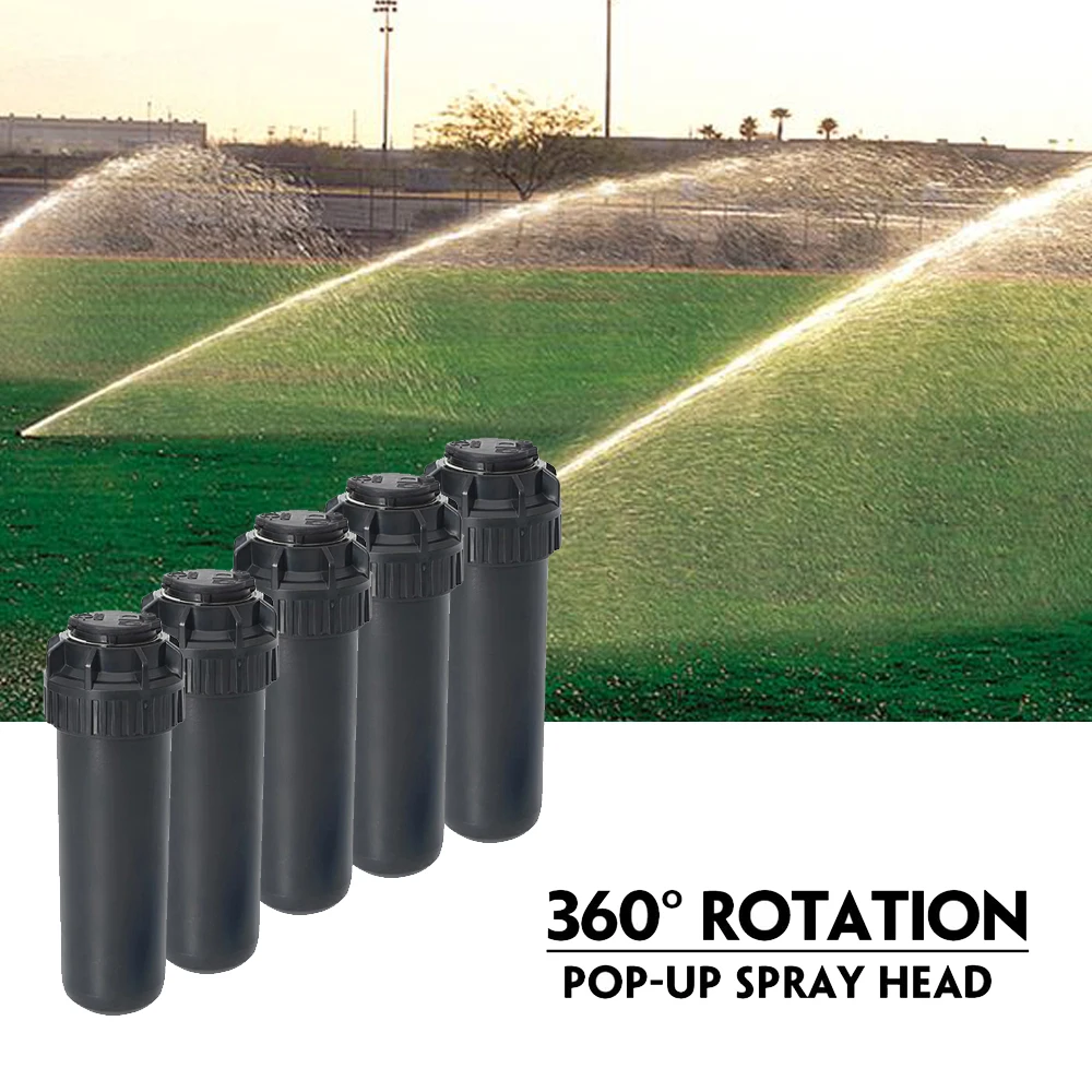 

5Pcs G3/4" Lifting Type Buried Rotating Sprinkler 40°~360°Adjustable Pop-up Sprinkler Lawn Football Field Turf Irrigation Nozzle