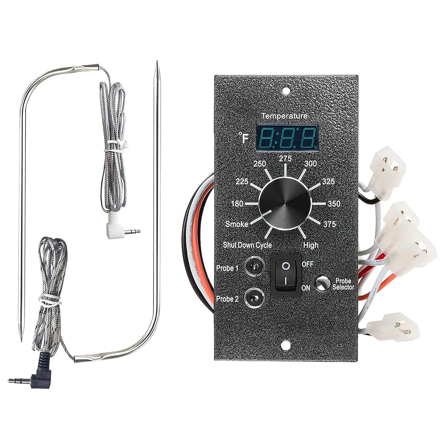 

Digital Thermostat Controller with 2 Meat Probes for Wood Pellet Grills, Easy Installation
