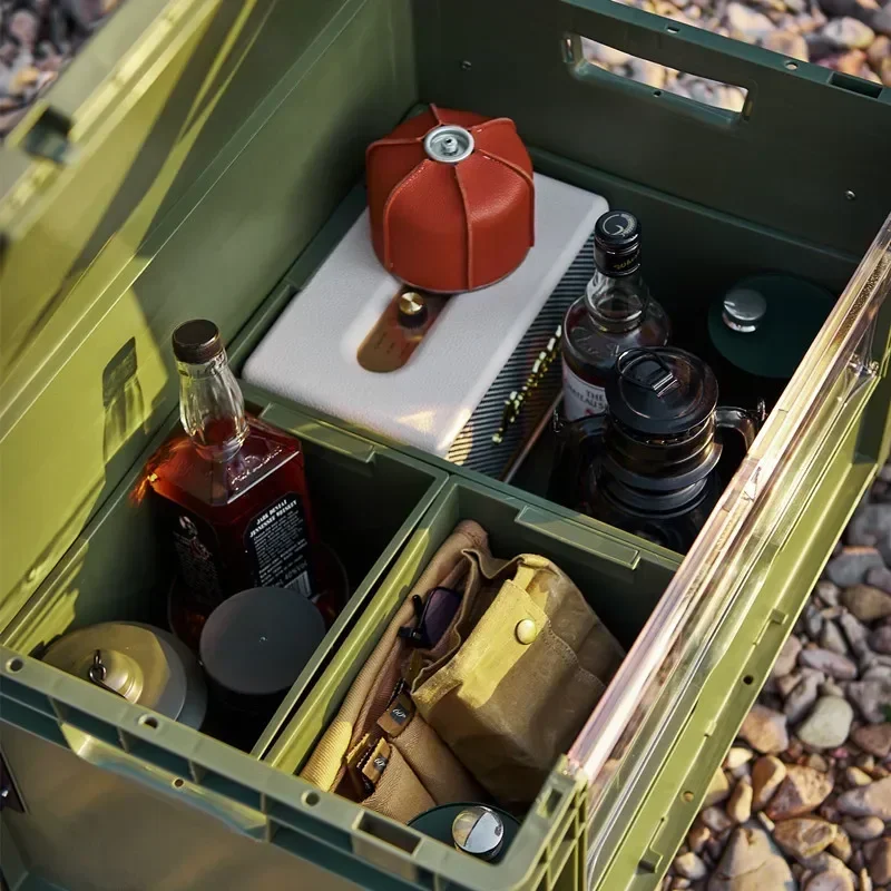 Premium Camping Car Storage Box Portable Storage Box with Handle with Straw Outdoor Survival Retractable