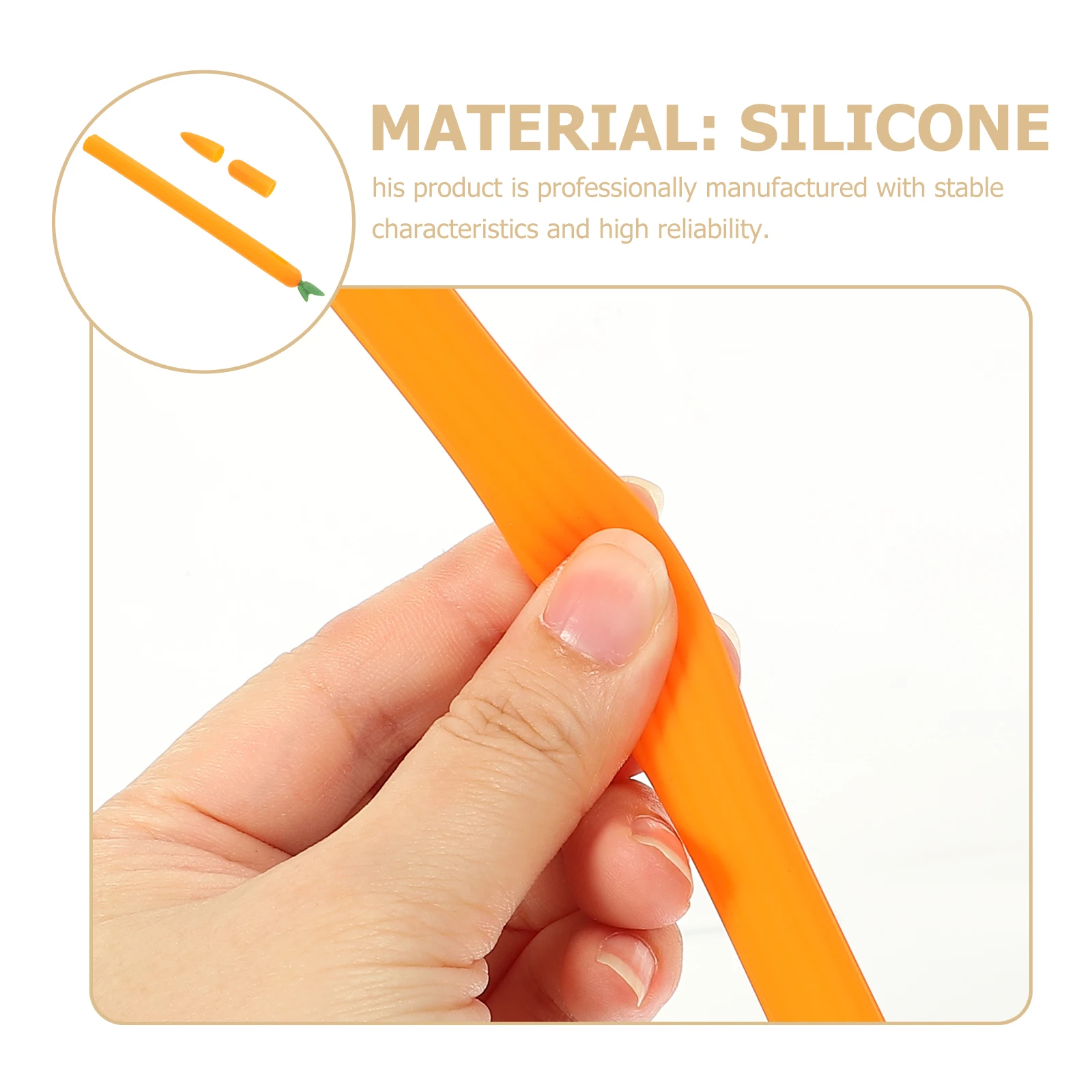 

Silicone Pen Case Pencil Sleeve Protector Cover Carrot Grip Protective Silica Gel Decorative