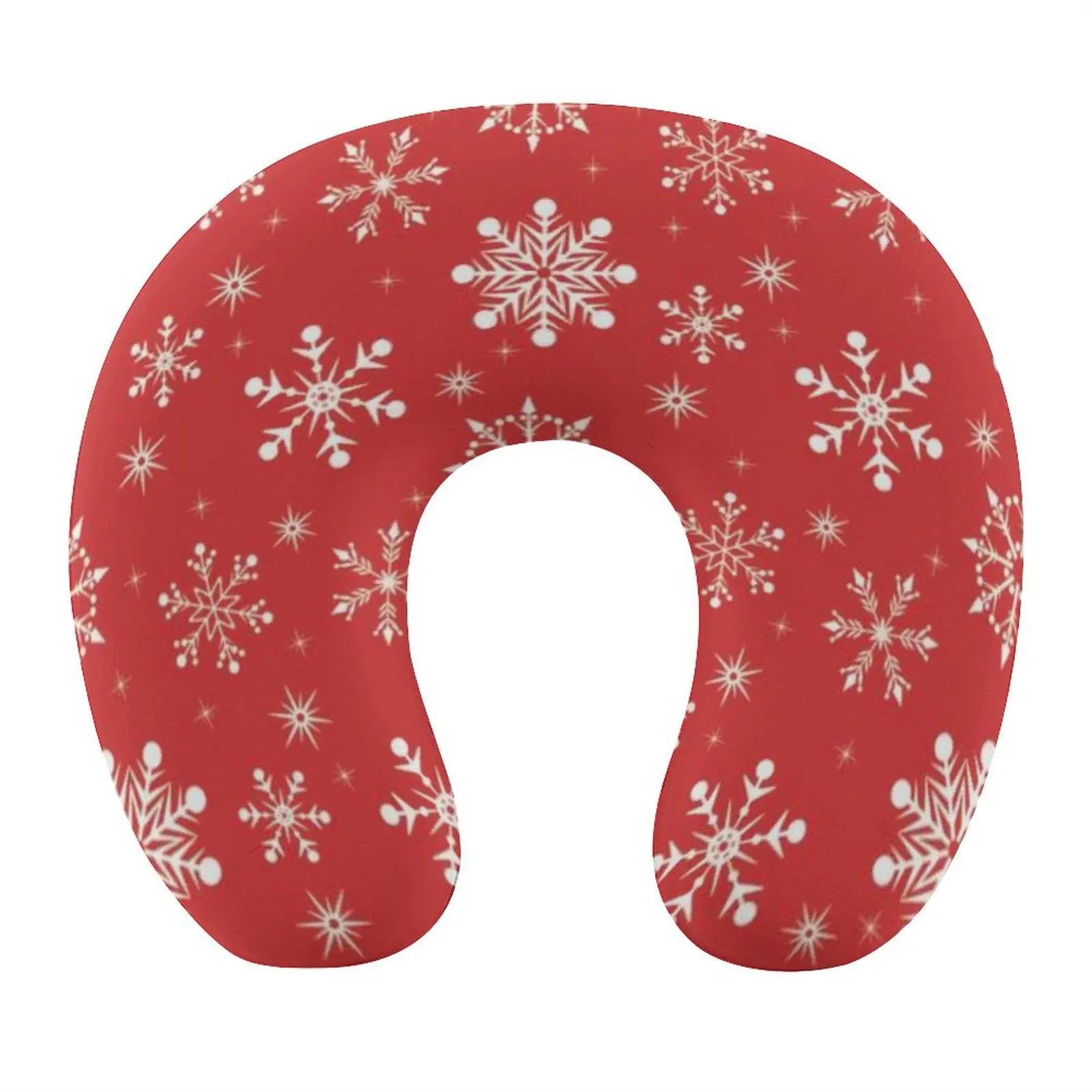 Christmas Snowflakes U-Shape Memory Foam Neck Pillow Travel Portable Cervical Vertebra Airplanes Noon Break Pillow Relax