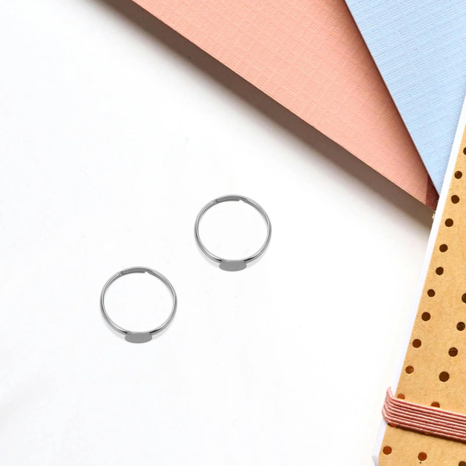 

10 шт. регулируемые кольца из нержавеющей стали для детей, плоский круглый пустой поднос с рамкой, сделай сам, принадлежности для изготовления ювелирных изделий и рукоделия