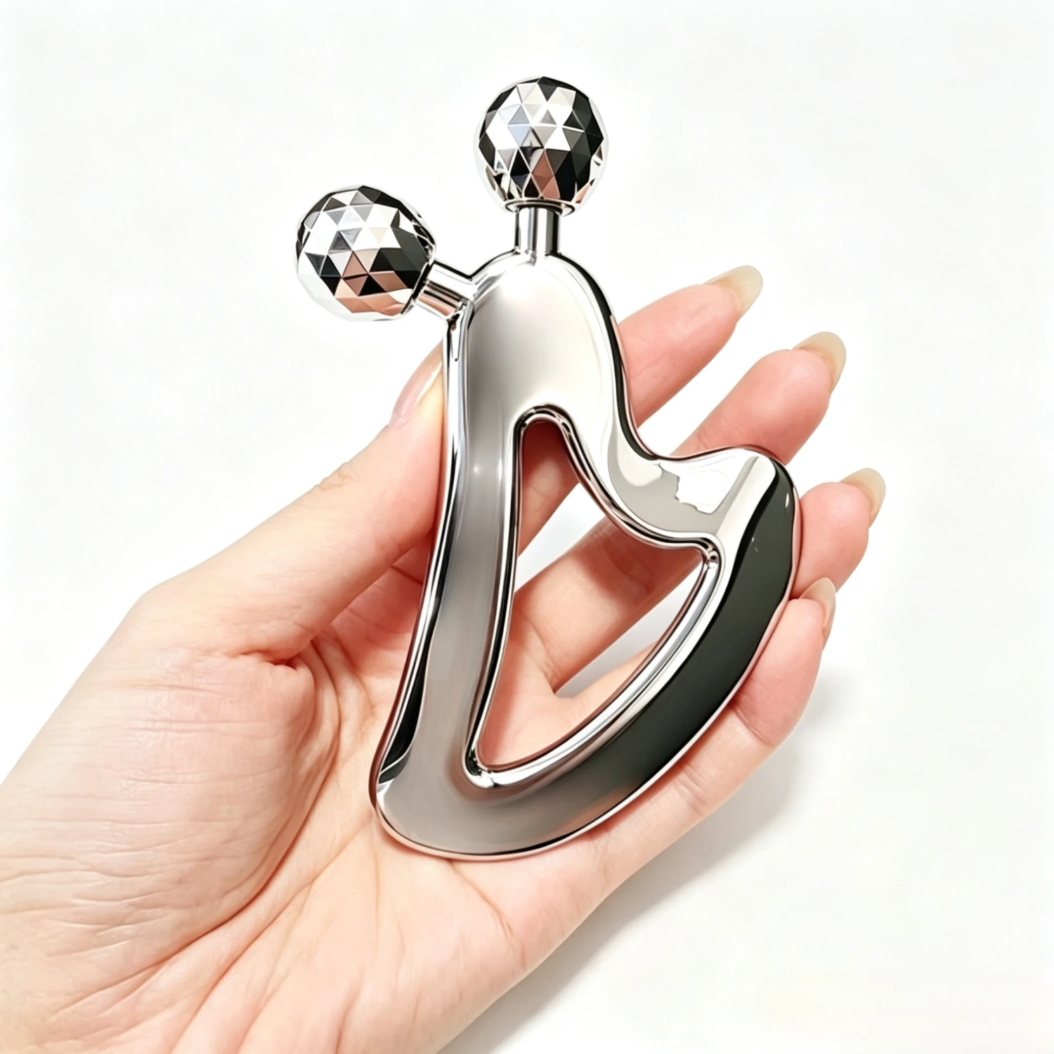 Rouleau facial 3D et outil Gua Sha en acier inoxydable, rouleau de massage pour le visage, les yeux, le menton, lifting, raffermissement, outils de beauté pour sculpter la peau