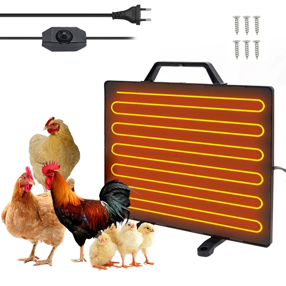 Thermostatic Chicken Coop Heater 160W Poultry Heating Panel 0-99℃ Temperature Winter Farm Radiant Heating Board Heating Plate