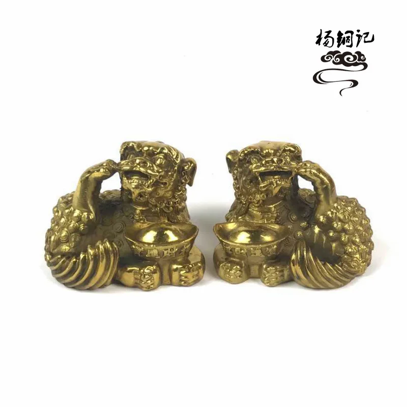 Beckoning , Pixiu With Ingots, Wealth Wolf Craft Ornaments, Factory Wholesale Of Bronze Items