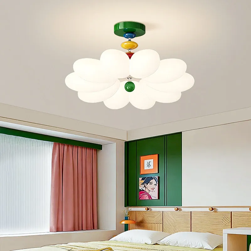 Cloud Shaped Home Ceiling Lights Cream Style Eye Protection Rabbit Children's Bedroom Dopamine Ceiling Pendant Lamps Art Fixture