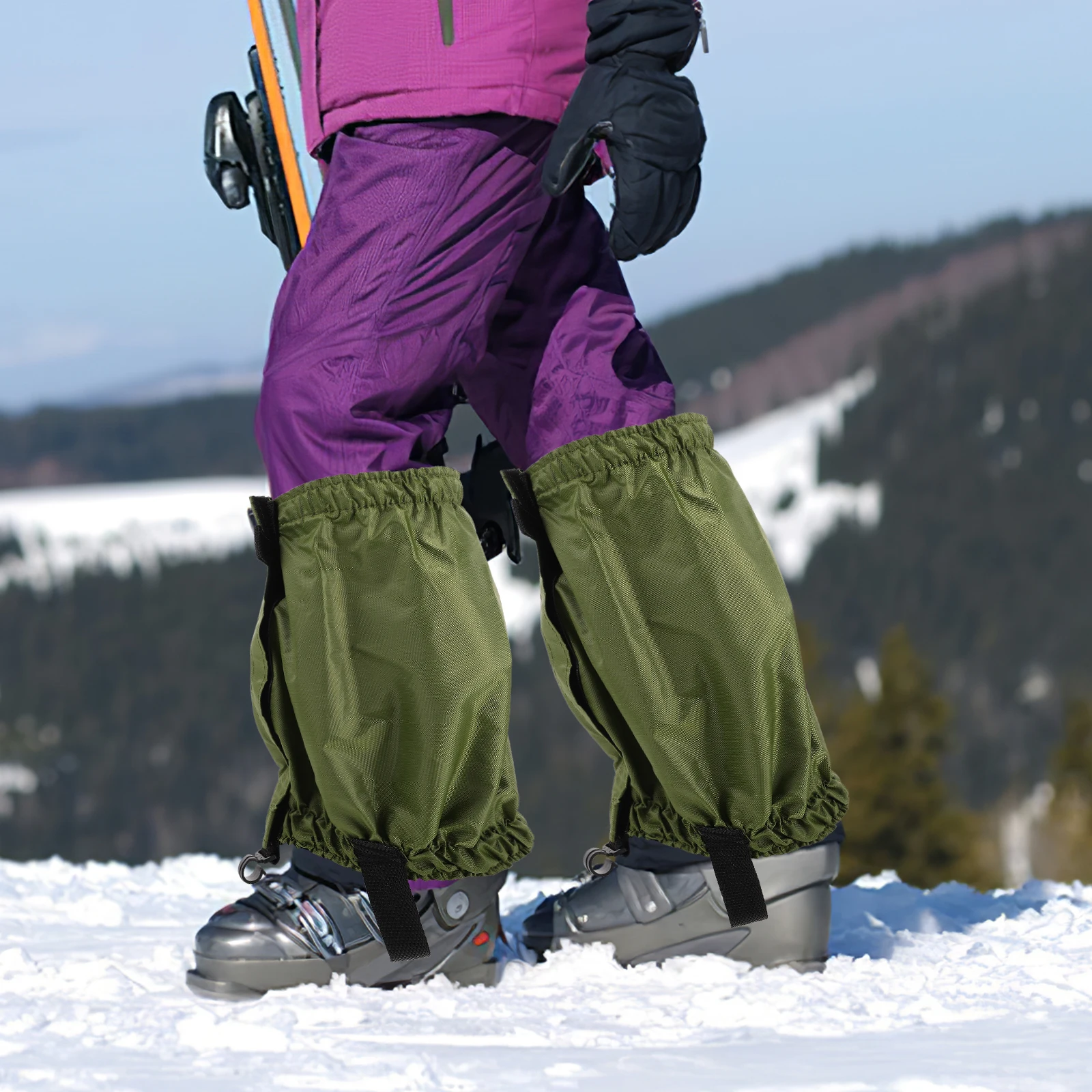 

2pcs Mountaineering Leg Gaiters Waterproof Snow Boot Covers Outdoor Hiking Skiing Shoe Gaiters Elastic Breathable Warm