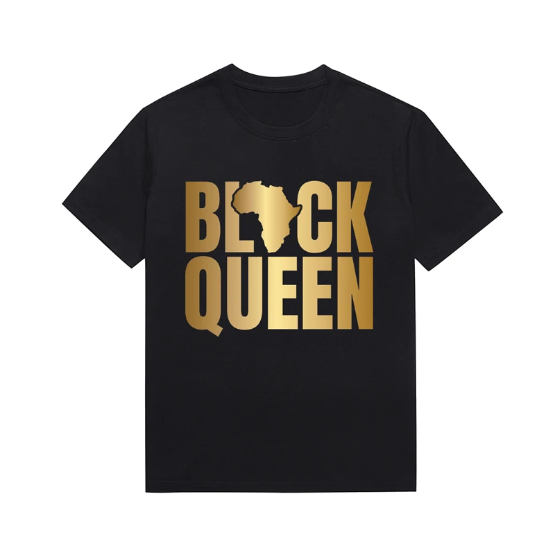 Black Queen Melanin Slogan Women T Shirt Summer Harajuku Tops Casual Basic Tees Custom Cotton T Shirts