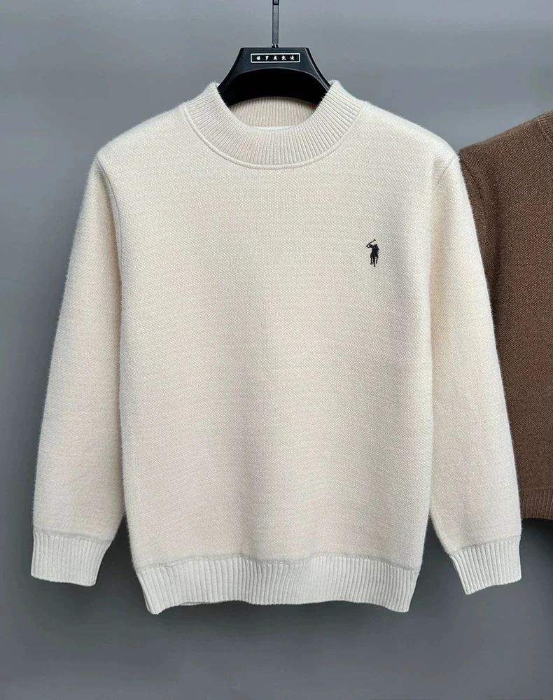 Nuovo marchio di moda da uomo girocollo di fascia alta del designer Paul Pony ricamo lussuoso pullover lavorato a maglia caldo e spesso in peluche invernale