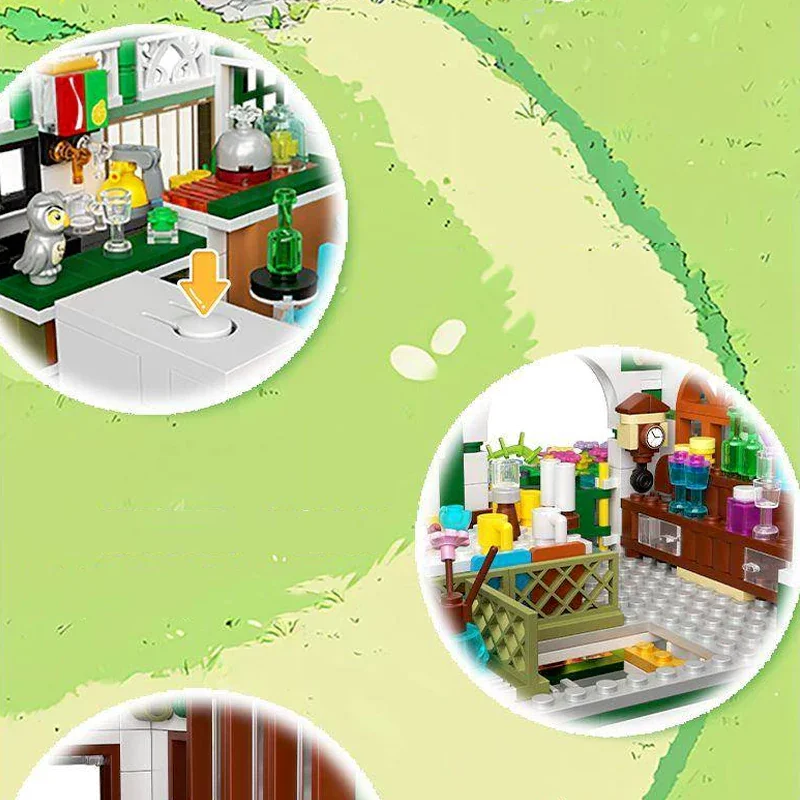 Budynki modułowe Restauracja Moc ZHEGAO 613033   Hotel House Architecture Model 3718Pcs Klocki Klocki Puzzle Zabawki na prezent