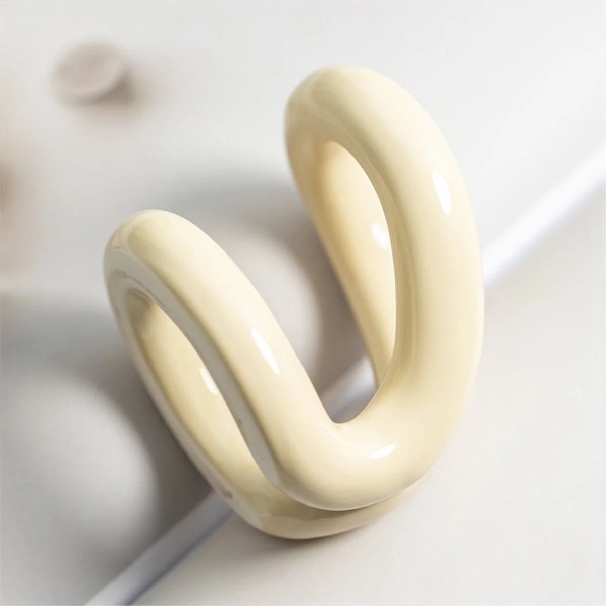 M04K セラミックペンホルダー ミニマリストデザイン ロープノット歯ブラシホルダー ブラシスタンド バスルームの化粧台とカウンタートップ用 装飾-B