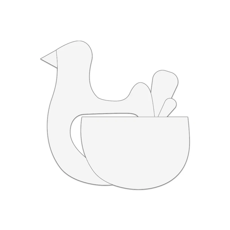5pcs Chicken Oven Mitt Pattern Sewing Template