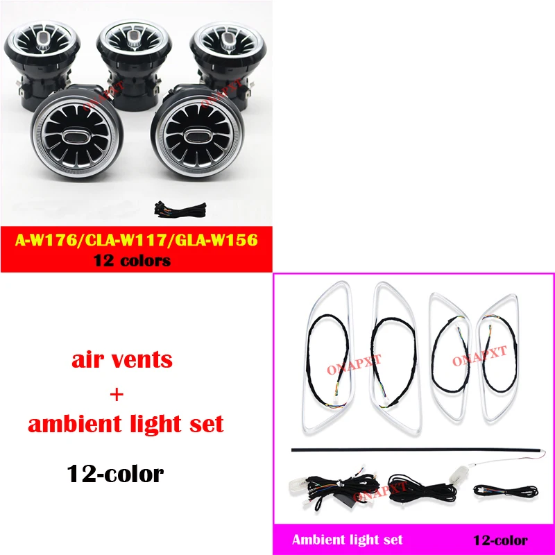 لبنز A W176 B W246 CLA 117 GLA 156 ل AMG MB Led ديكور الباب لوحة التوربينات الهواء تنفيس فوهة مصباح المحيطة مجموعة ضوء