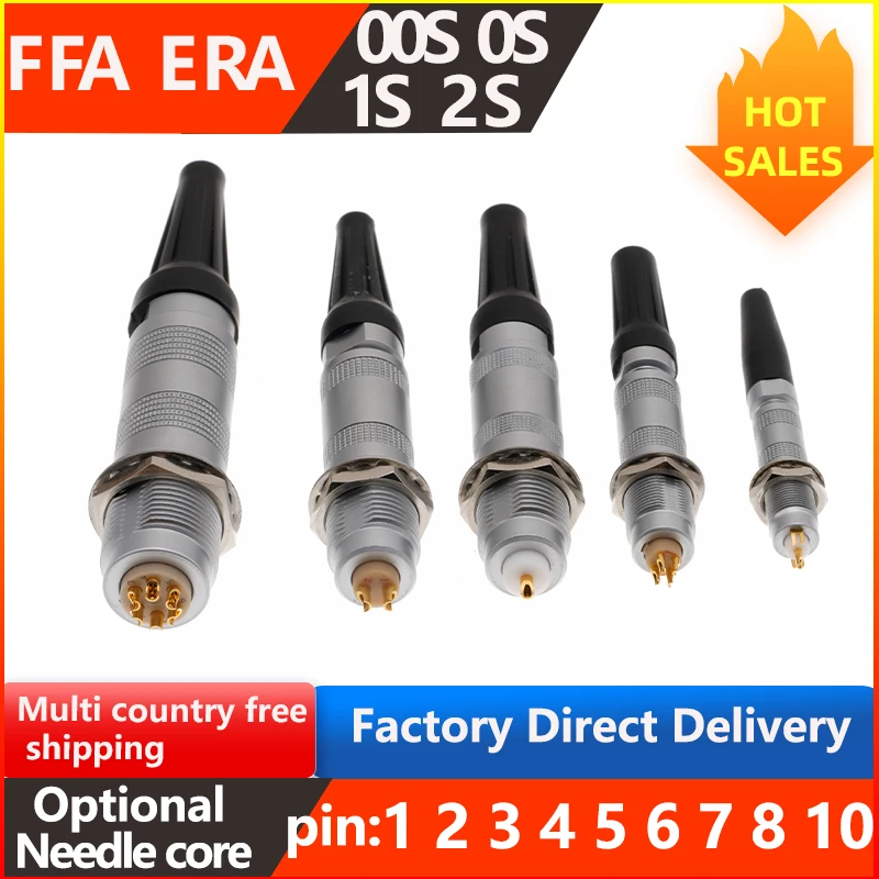 

00S.0S.1S.2SFFA plug. ERA. socket. Single core Multi core 1.2.3.4.5.6.7.8.10 pin cores Push pull self-locking connector.
