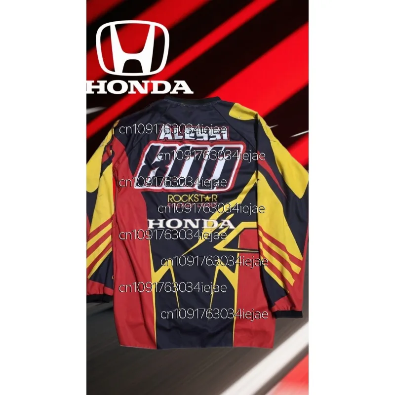 هوندا 2026 تنفس طويلة الأكمام دراجة نارية جيرسي للرجال سريعة الجافة ركوب تي شيرت ل درب الجبال وركوب الدراجات الترابية #1