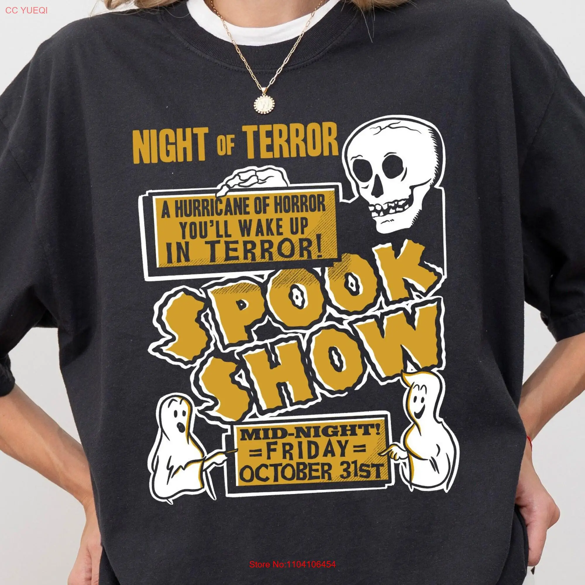 

Футболка Spook Show Halloween SweaT с круглым вырезом в стиле ретро, жуткий сезон, одинаковые с длинными или короткими рукавами