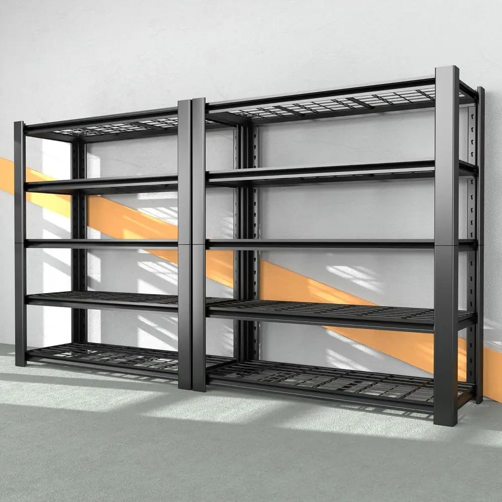 

5-Tier Industrial-Grade Garage Shelving, 3000 lbs Capacity, 76H x 60W x 24D, Adjustable Steel Racks for Storage