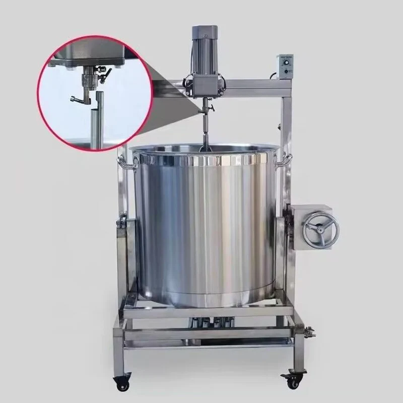 Pâte alimentaire inclinée industrielle, équipement de cuisson au gaz naturel GPL, marmite pour confiture, viande, soupe, marmite avec mélangeur