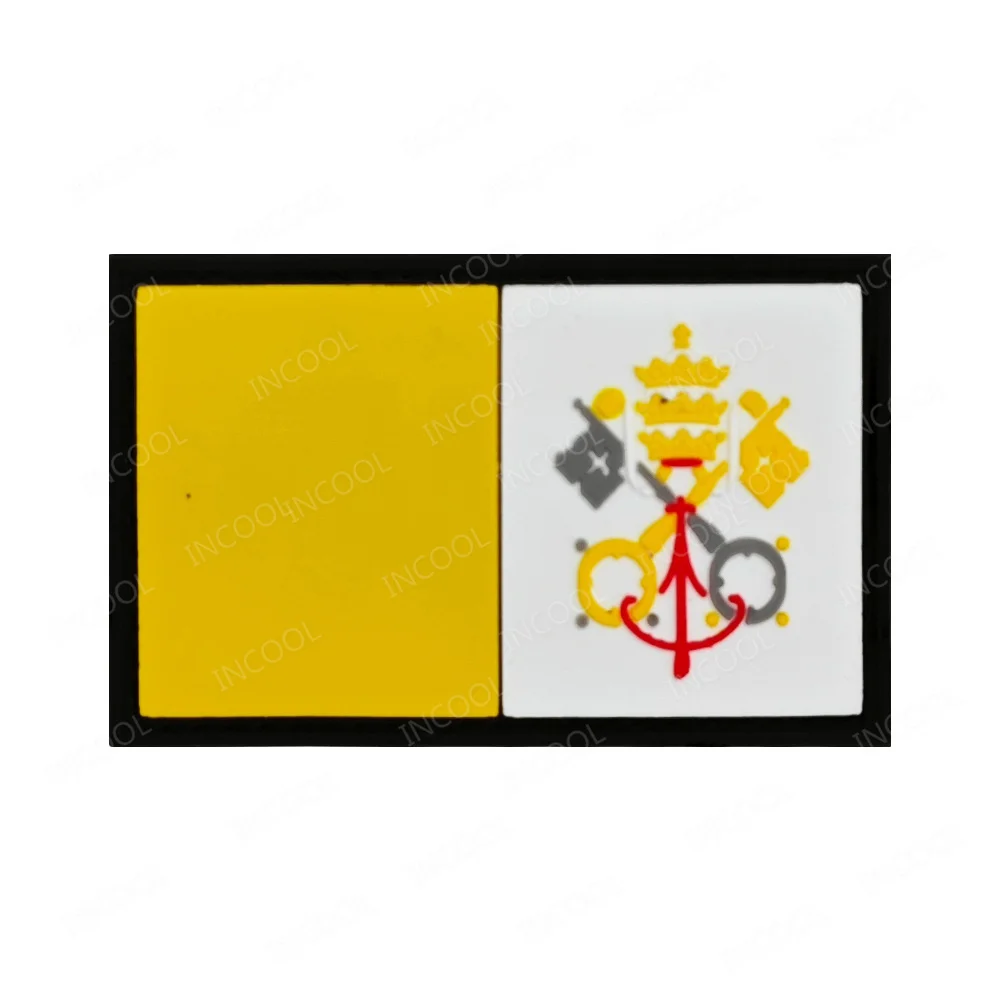 Vatican Flag PVC Rubber Patches Embroidered Flags Badges Decorative Shoulder Patch Appliques For Clothing Backpack Jacket Cap