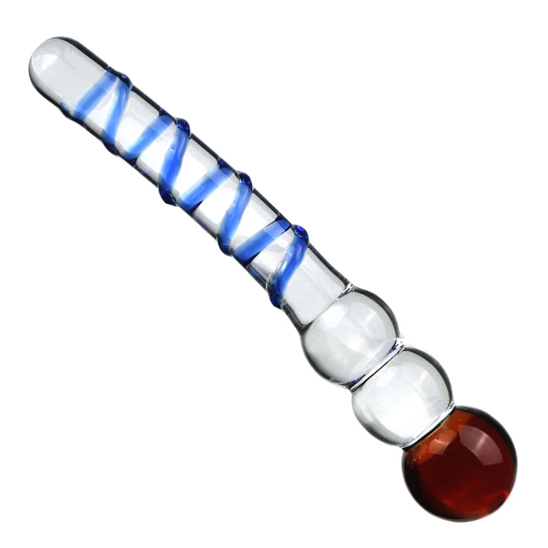 Crystal Glass Spiral Dildos Realistic Dildo Penis Glass Beads G-Spot Anal Butt Plug Adults Erotic Sex toys for Woman Men Couples