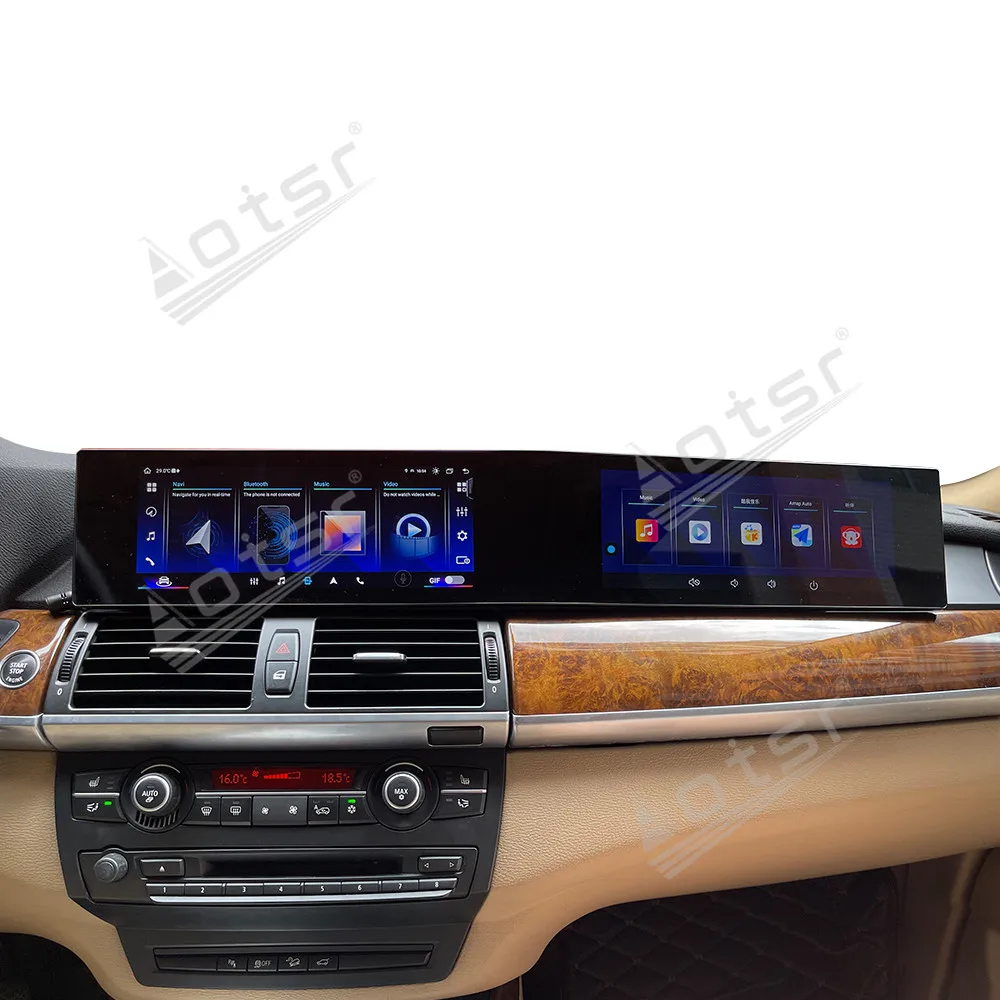 

Dual Screen Android14 Car Radio Carplay HD Screen For BMW X5 E70 X6 E71 CIC 2007-2013 Multimedia Player GPS Navigation HeadUnit