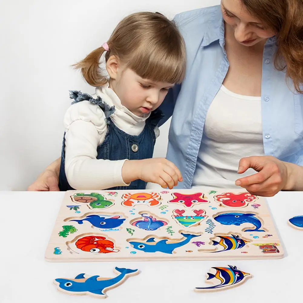 

Wooden Puzzle for Toddlers Educational Wooden Puzzle Eco-friendly Wooden Puzzle for Development Fine Motor Skills Children