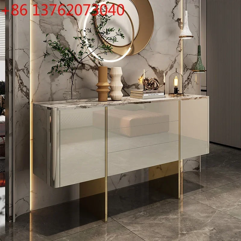 

Italian light luxury dining side cabinet modern simple entrance entrance cabinet paint tea cabinet